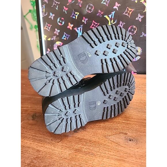 D’amelio Womens 7.5 Black Platform Graffiti Booties Punk - Picture 4 of 11